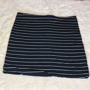 H&M Black & White Stripe Mini Skirt